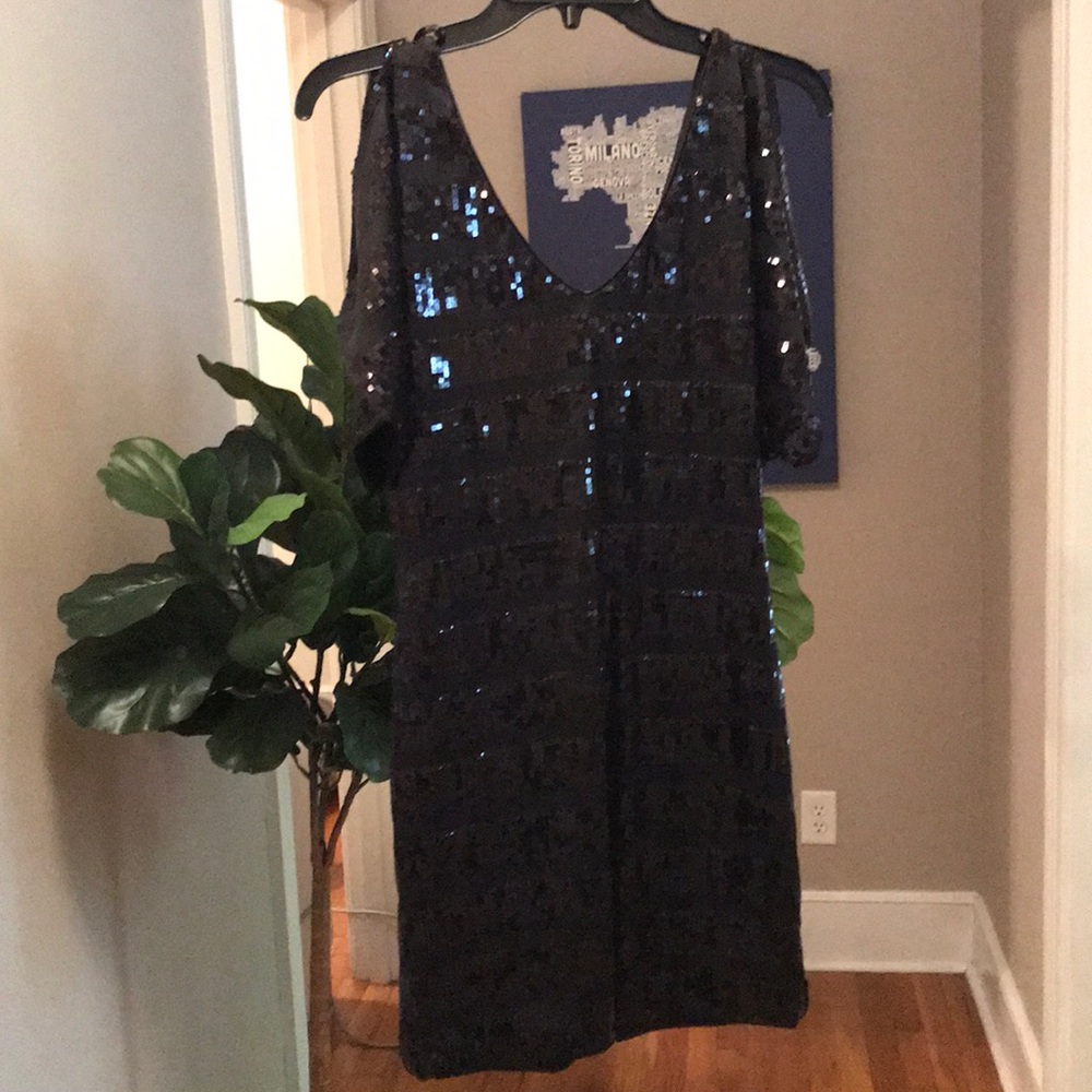 Black sequined cocktail dress - NWT!